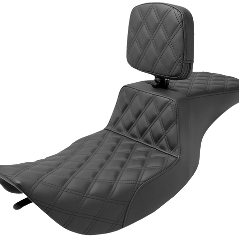 SADDLEMEN Tour Step-Up Seat - Rider Backrest - Full Lattice Stitch - FLHR/FLHX '97-'07 897-06-195BR - Team Dream Rides