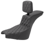 SADDLEMEN Tour Step-Up Seat - Rider Backrest - Front Lattice Stitch - FXBB/FXST '18-'23 818-30-192BR - Team Dream Rides