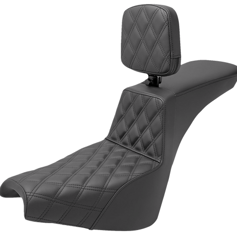 SADDLEMEN Tour Step-Up Seat - Rider Backrest - Front Lattice Stitch - FXBB/FXST '18-'23 818-30-192BR - Team Dream Rides