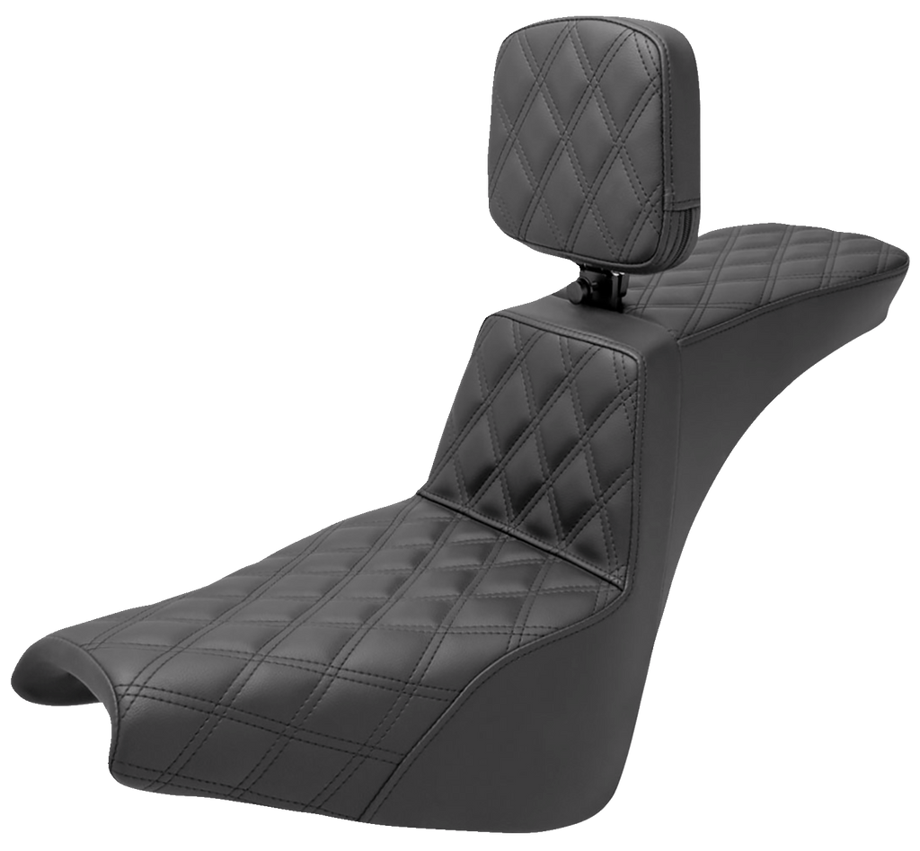 SADDLEMEN Tour Step-Up Seat - Rider Backrest - Full Lattice Stitch - FXBB/FXST '18-'23 818-30-195BR - Team Dream Rides