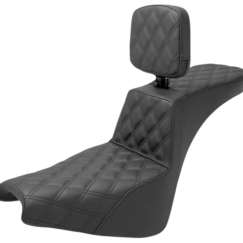 SADDLEMEN Tour Step-Up Seat - Rider Backrest - Full Lattice Stitch - FXBB/FXST '18-'23 818-30-195BR - Team Dream Rides