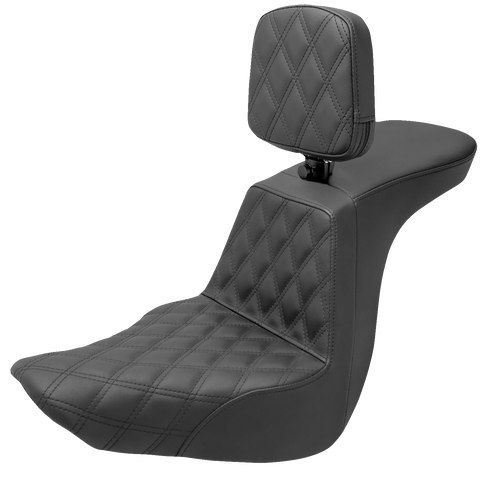 SADDLEMEN Tour Step-Up Seat - Rider Backrest - Front Lattice Stitch - FLSB/FXLR '18-'23 818-29-192BR - Team Dream Rides