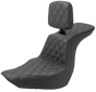 SADDLEMEN Tour Step-Up Seat - Rider Backrest - Full Latice Stitch - FLSB/FXLR '18-'23 818-29-195BR - Team Dream Rides