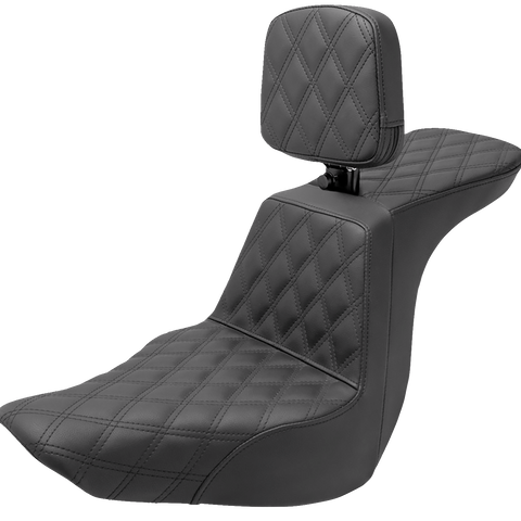 SADDLEMEN Tour Step-Up Seat - Rider Backrest - Full Latice Stitch - FLSB/FXLR '18-'23 818-29-195BR - Team Dream Rides