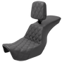 SADDLEMEN Tour Step Up Seat - Rider Backrest - Front Lattice Stitch - Dyna '06-'17 806-04-192BR - Team Dream Rides