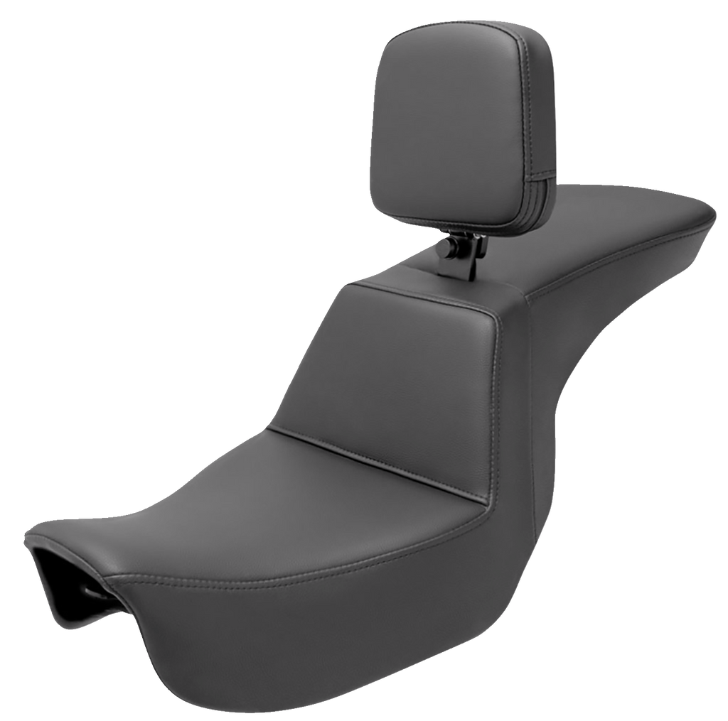 SADDLEMEN Tour Step-Up Seat - Rider Backrest - Plain - Dyna '06-'17 806-04-194BR - Team Dream Rides