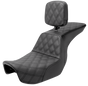 SADDLEMEN Tour Step-Up Seat - Rider Backrest - Full Lattice Stitch - Dyna '06-'17 806-04-195BR - Team Dream Rides