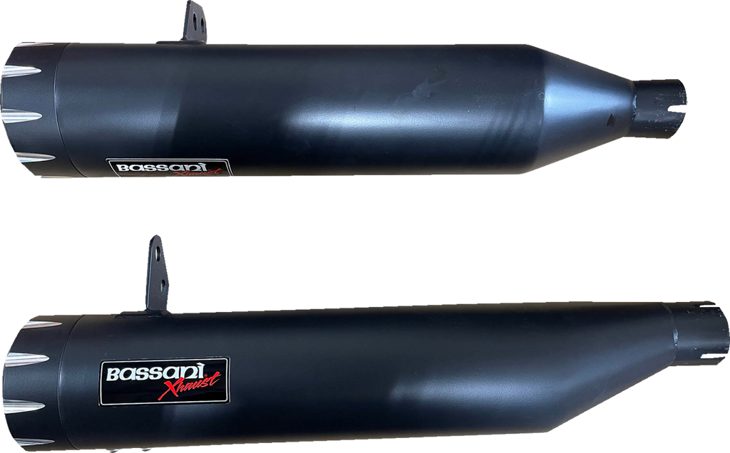 BASSANI XHAUST 4" Slip-On Mufflers - Black 8CH17B - Team Dream Rides