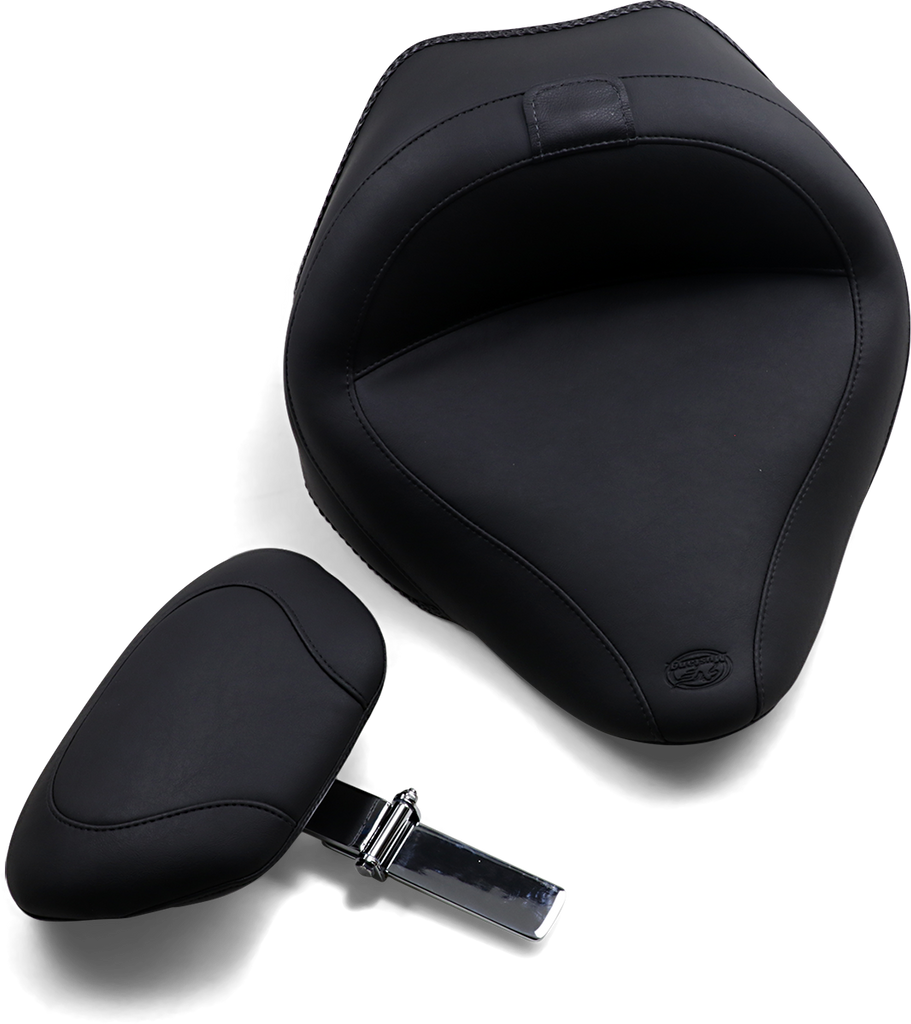 MUSTANG Vintage Touring Solo Seat - Driver's Backrest Wide-Style Solo Seat with Removable Backrest - Team Dream Rides