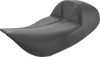 SADDLEMEN Dominator Solo Seat - Extended Reach - w/o Backrest - Black w/ Gray Stitching - FLHR/FLHX '97-'07 897-06-0042 - Team Dream Rides