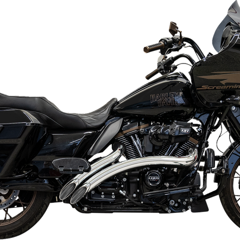 BASSANI XHAUST Sweeper Radial Exhaust System with Heat Shields - Chrome 1F21F - Team Dream Rides