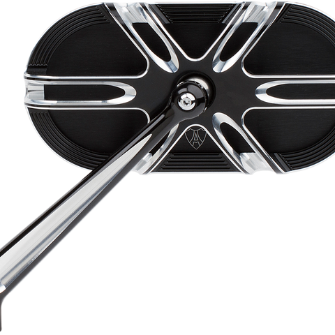 ARLEN NESS Deep Cut Mirror - Black - Left Caged Series Mirror - Team Dream Rides