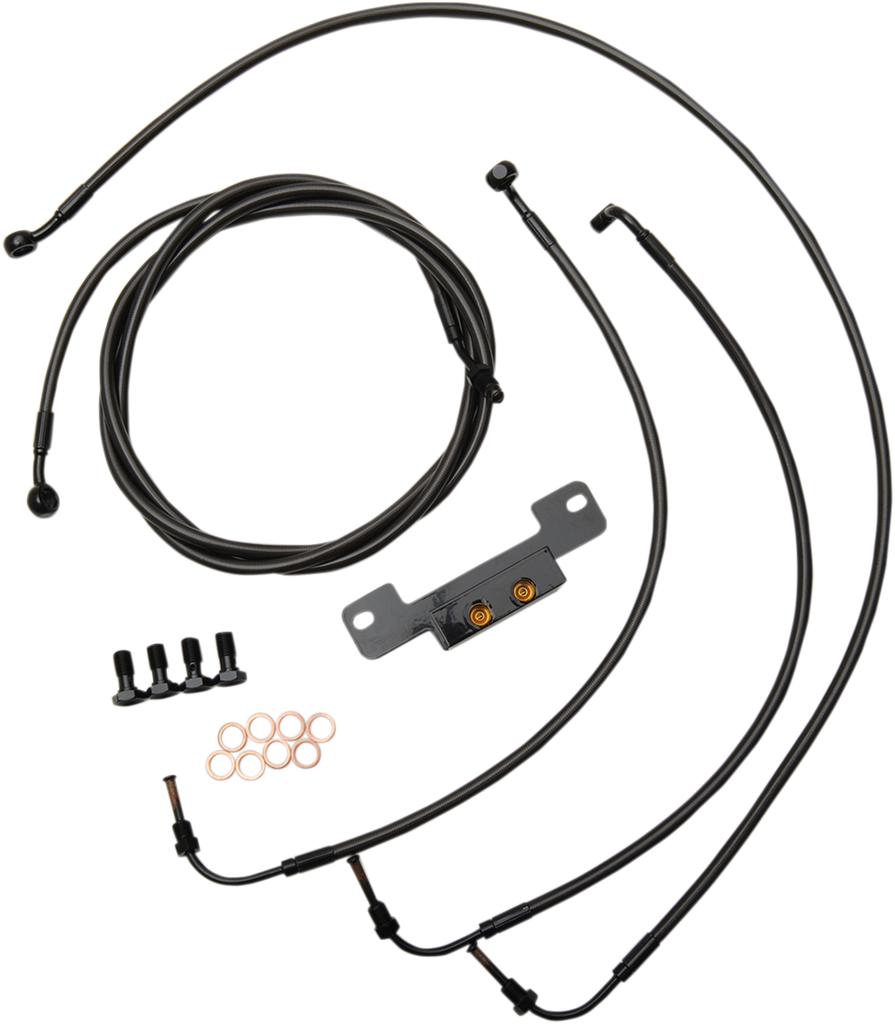 LA CHOPPERS Midnight 16" Cable Kit for '17+ FL w/o ABS Standard Midnight Braided Handlebar Cable/Brake Line Kit — Ape Hanger - Team Dream Rides