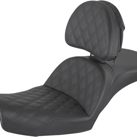 SADDLEMEN Explorer Seat - Lattice Stitched - Backrest Explorer LS  Seat - Team Dream Rides