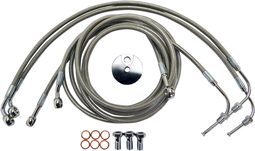 LA CHOPPERS Stainless Steel Brake Lines - Road Glide ABS Replacement Stainless Steel Braided Brake Line Kit - Team Dream Rides