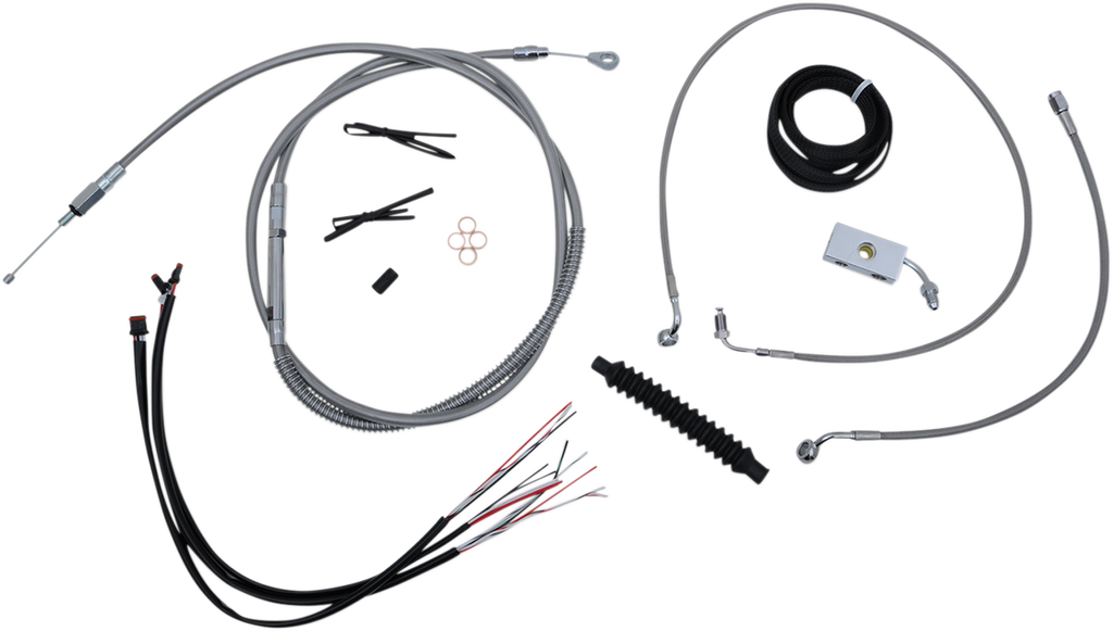 LA CHOPPERS 18" - 20" Cable Kit for '18+ Softail w/ ABS Complete Stainless Braided Handlebar Cable/Brake Line Kit - Team Dream Rides