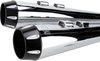 BASSANI XHAUST Megaphone Mufflers - Chr/Blk - Fluted - Performance Baffle Megaphone Slip-On Mufflers - Team Dream Rides