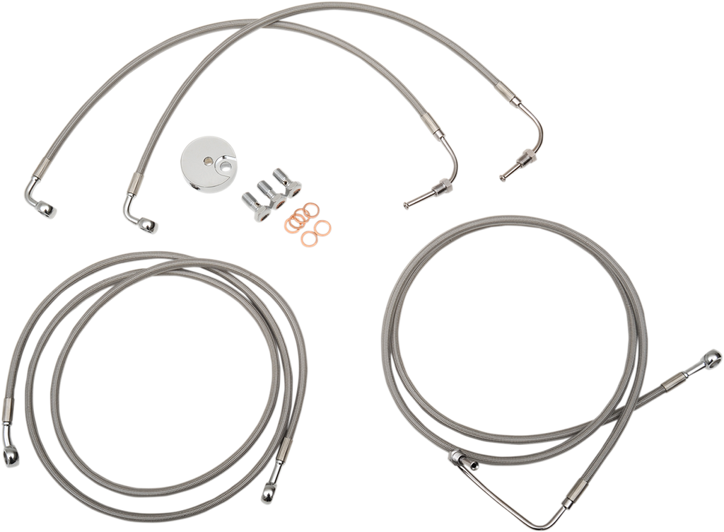 LA CHOPPERS Stainless Steel Brake Lines - Touring ABS Replacement Stainless Steel Braided Brake Line Kit - Team Dream Rides