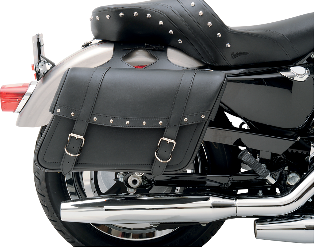 SADDLEMEN Highwayman Rivet Slant-Style Saddlebags - Medium Highwayman Rivet Slant-Style Saddlebags - Team Dream Rides