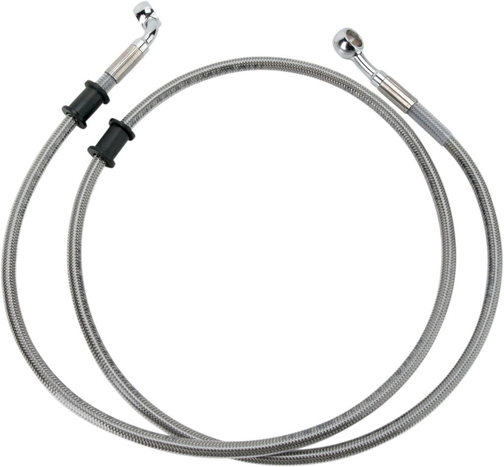 DRAG SPECIALTIES Brake Line - +10" - Stainless Steel - FXDB Extended Length Stainless Steel Brake Line Kit - Team Dream Rides