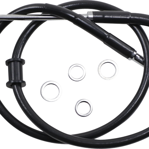 DRAG SPECIALTIES Brake Line - FLSTC '15-'17  - Black Standard Length Brake Line Kit - Team Dream Rides