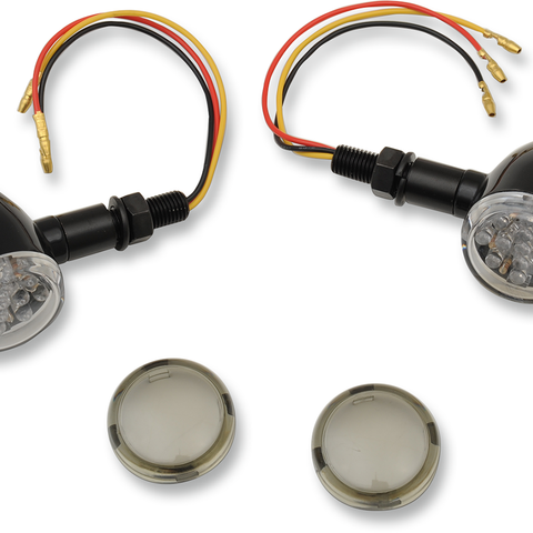 DRAG SPECIALTIES LED Marker Lights - Black/Amber - Smoke Lens LED Mini Deuce Marker Lights - Team Dream Rides