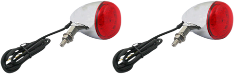 CUSTOM DYNAMICS ProBEAM® Universal Turn Signals - Chrome/Red ProBEAM® Universal LED Bullet Bezel Turn Signals - Team Dream Rides