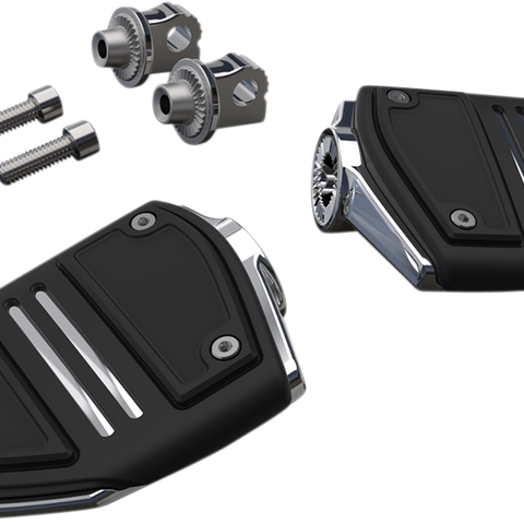 CIRO Twin Rail Footpeg - With Mount - Chrome Twin Rail Footrests - Team Dream Rides