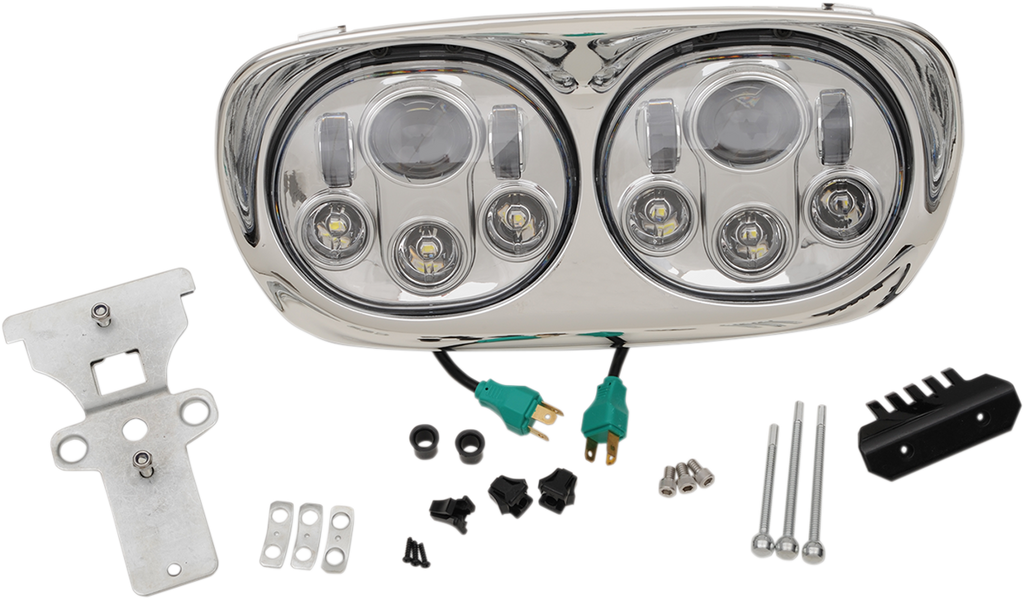 HEADWINDS 5.75" Headlight Assembly - 99-13 FLTR - Chrome Dual LED Assembly Headlight - Team Dream Rides