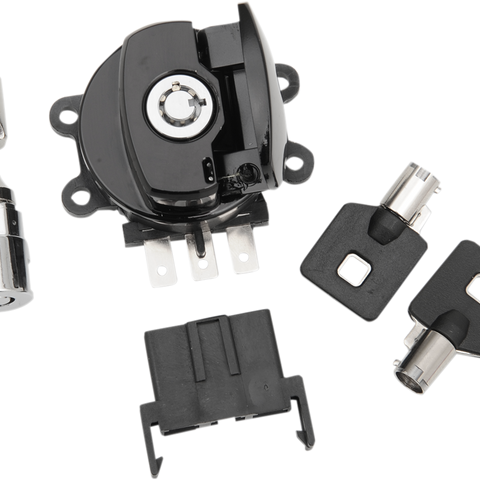 DRAG SPECIALTIES Side Hinge Ignition Switch with Fork Lock - Gloss Black Side Hinge Ignition Switch - Team Dream Rides