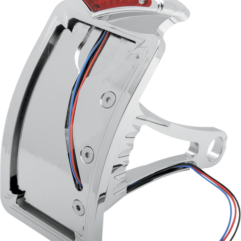 DRAG SPECIALTIES Side Mount Taillight/License Plate Mount - Curved Vertical - Diamond Axel Side Mount Diamond LED Taillight and License Plate Mount - Team Dream Rides