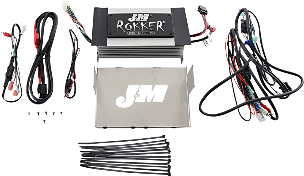 J & M 800w 4-Channel Rokker Amplifier - '05-'13 FLHTCU FLHTK Rokker® XXR 800w 4-Channel DSP Programmable Amplifier Kit - Team Dream Rides