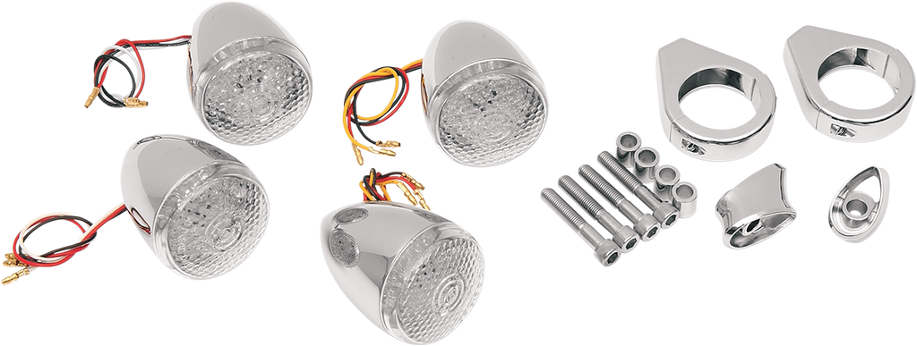 DRAG SPECIALTIES Turn Signal Kit - Clear/Red Deuce-Style DOT Compliant LED Turn Signal Kit — Turn Signal Kit - Team Dream Rides