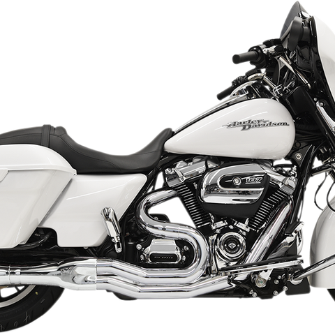BASSANI XHAUST 2:1 Exhaust - Chrome - Round - '17+ FL Road Rage 2:1 B4 Exhaust System - Team Dream Rides