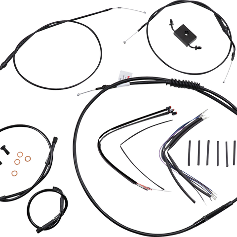 BURLY BRAND Extended Handlebar Cable And Brake Line Kit For Sportsters With ABS And 16