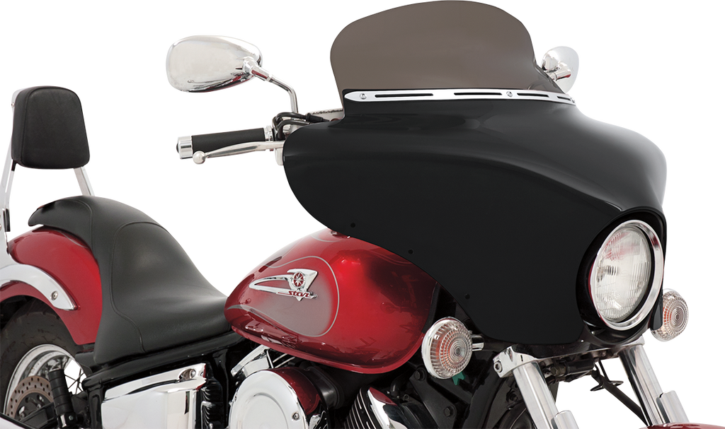 MEMPHIS SHADES HD Fairing Windshield Trim - Stainless Steel - Polished Slotted Stainless Steel Batwing Fairing Trim - Team Dream Rides