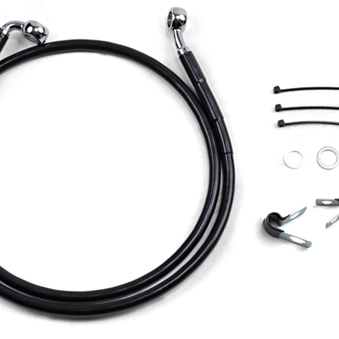 DRAG SPECIALTIES Brake Line - Front - Black - +4
