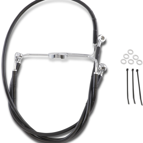 DRAG SPECIALTIES Brake Line - Front - Black - +10