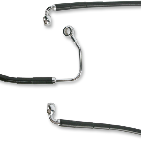 DRAG SPECIALTIES Brake Line - Lower Mid - ABS - Black Stainless Steel Brake Line Kit - Team Dream Rides