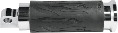 AVON GRIPS Folding Peg - Flame - Chrome Male-Mount Footpegs - Team Dream Rides