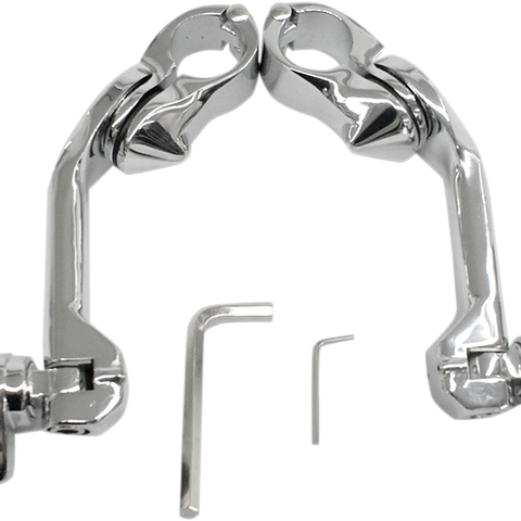 RIVCO PRODUCTS Highway Pegs With Mount - Chrome Highway Pegs with Mount Set Kit - Team Dream Rides