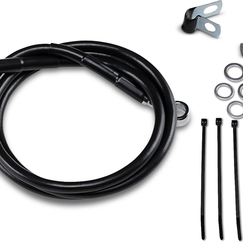 DRAG SPECIALTIES Brake Line - Front - Black - +4