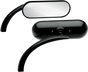 ARLEN NESS Oval Mirror - Black - Left Micro-Mirror — Mini Oval - Team Dream Rides