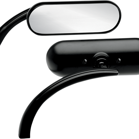 ARLEN NESS Oval Mirror - Black - Left Micro-Mirror — Mini Oval - Team Dream Rides