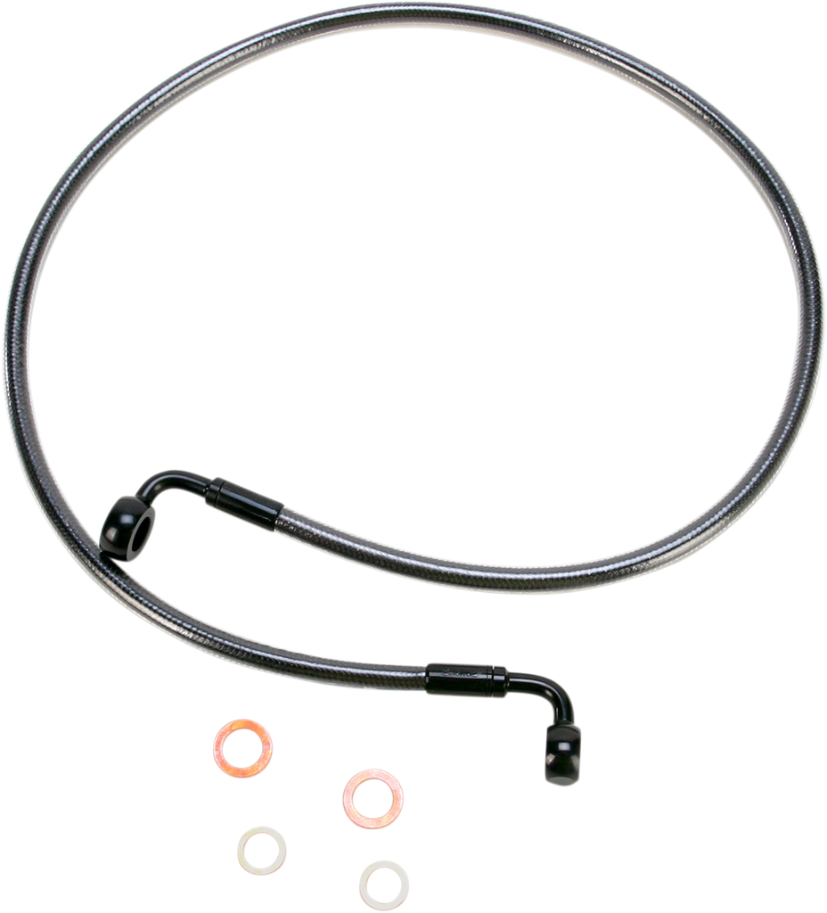 MAGNUM Black Pearl Brake Line - 54" - 90/90° E-Z Align DOT Braided Single Disc Front Brake Line - Team Dream Rides