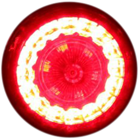 CUSTOM DYNAMICS ProBEAM® Universal Turn Signals - Chrome/Red ProBEAM® Universal LED Bullet Bezel Turn Signals - Team Dream Rides