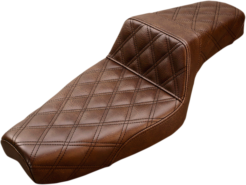 SADDLEMEN Step Up Seat - Lattice Stitched - Brown - XL Step Up Seat — Lattice Stitched - Team Dream Rides