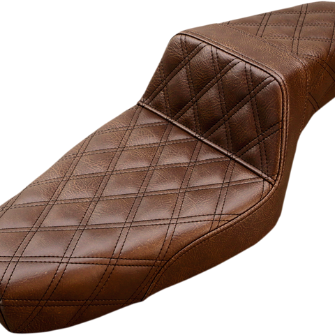 SADDLEMEN Step Up Seat - Lattice Stitched - Brown - XL Step Up Seat — Lattice Stitched - Team Dream Rides