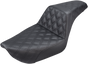 SADDLEMEN Step Up Seat - Lattice Stitched - Black - Dyna Step Up Seat — Lattice Stitched - Team Dream Rides