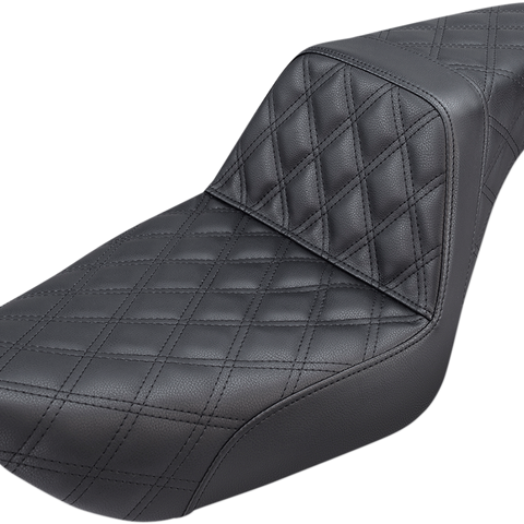 SADDLEMEN Step Up Seat - Lattice Stitched - Black - Dyna Step Up Seat — Lattice Stitched - Team Dream Rides